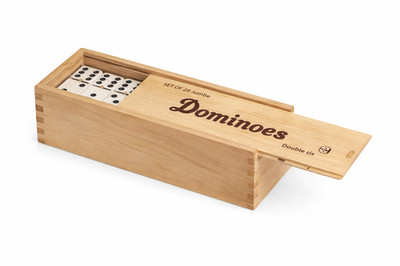 Dominoes Double 6 Six Jumbo Size With Spinners Ivory Tile In Wooden Case New