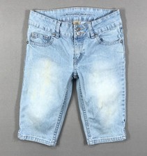 Arizona Jean Shorts Girl's 10 Regular Blue Denim Bermuda Snap Buttons Sequins