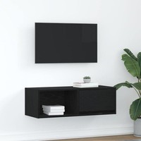 Tv-Schrank Schwarz Eichen-Optik 80X31X25,5 Cm Holzwerkstoff