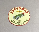 VINTAGE 12” SPEEDWAY GASOLINE PORCELAIN SIGN CAR GAS TRUCK MOTORCYCLE OIL