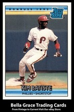 1992 Donruss Kim Batiste #402 Philadelphia Phillies Rated Rookie MLB Baseball 