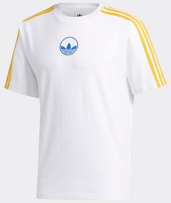 Adidas Originals 3-Streifen Circle Trefoil T-Shirt Herren Medium weiß neu mit Etikett GD2122