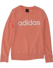 ADIDAS Womens Graphic Sweatshirt Jumper UK 6 XS Pink Cotton DP03
