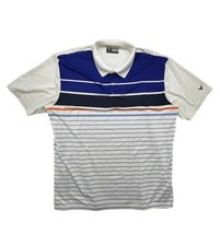 Callaway Shirt Mens XL Opti-Dri Performance Golf Polo Blue White Striped Stretch