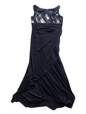 Alex Evening Size 16 Maxi Sequin Wrap Dress ZIP Length 58   4000