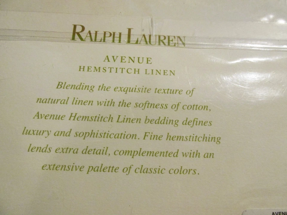 Ralph Lauren Ave Hemstitch Linen Blend Twin Deep Pocket Fitted Sheet Cream NEW - Image 4 of 4