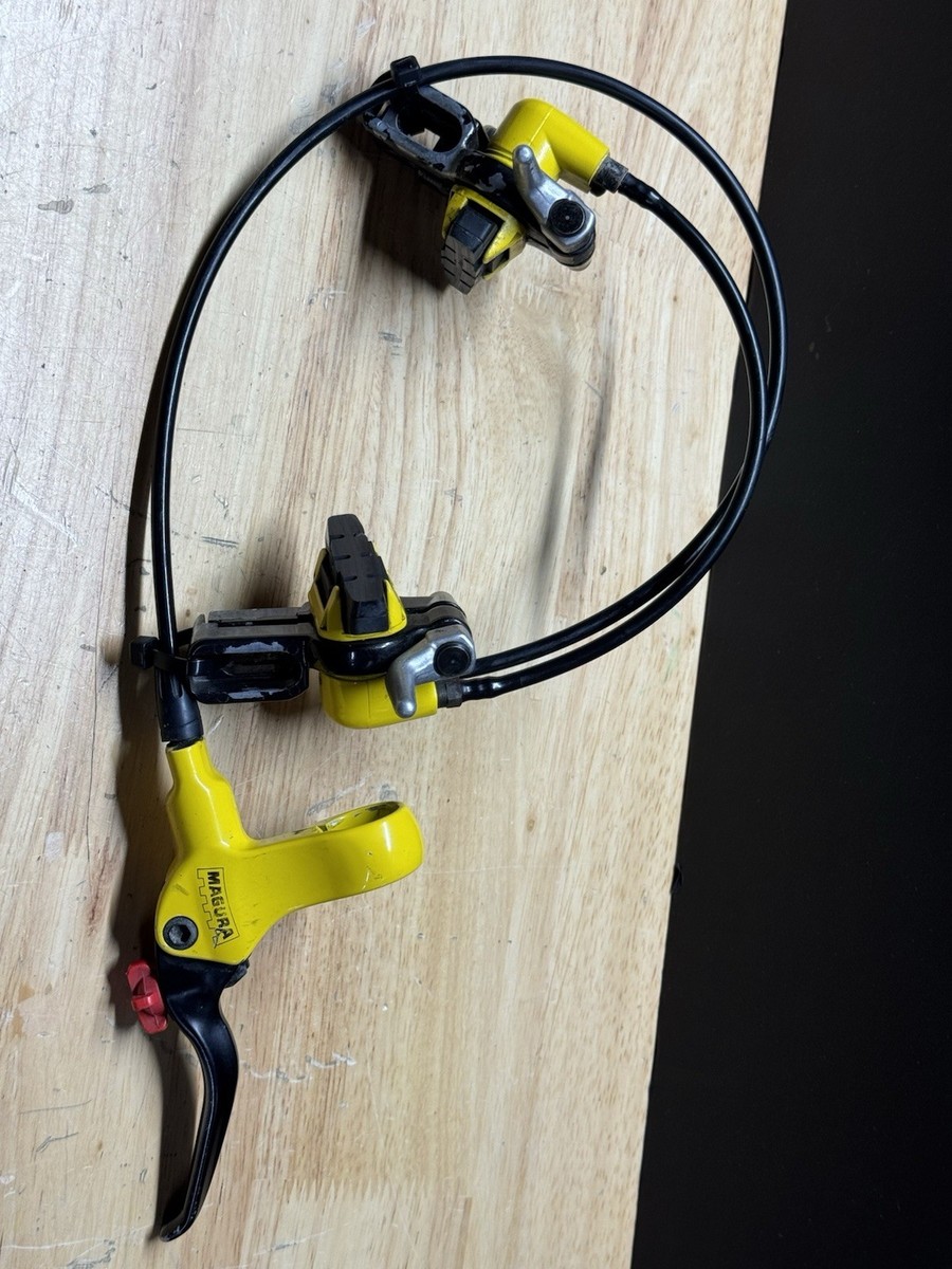 Magura HS Hydraulic Rim Brake Set Yellow Black HS22 HS33 MTB Retro