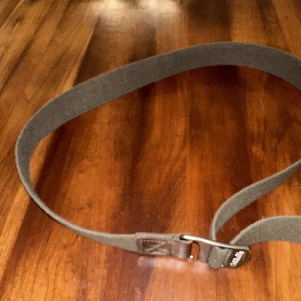 "Cinturón Columbia Tejeado Verde Ejército Punta Marrón Para Hombres Lona Elástica Senderismo 1 1/2" 45""" Foto 3 de 4