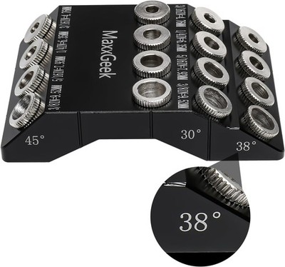 Drill Guide for 30 38 45 90 Degree Angled and Straight Holes, Added 38 Degree...
