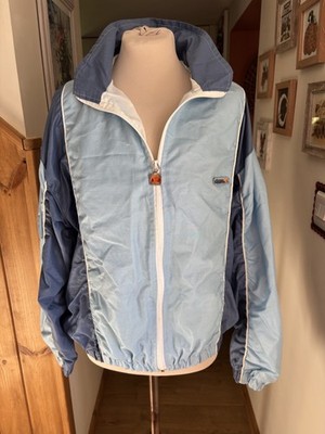 Ellesse Vintage Blue/Light Blue Athletic Full Zip Lightweight Track Jacket XL