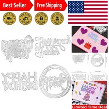 4-Piece Happy Birthday Die Cut Set for Creative Scrapbooking Projects
