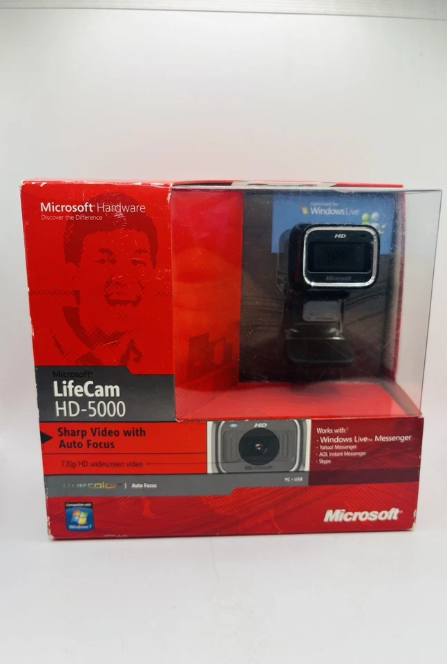 Cámara web Microsoft LifeCam HD-5000 720p enfoque automático nueva sellada Foto 2 de 4