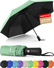 Windproof Travel Umbrella, Automatic Umbrellas for Rain, Portable Compact U...