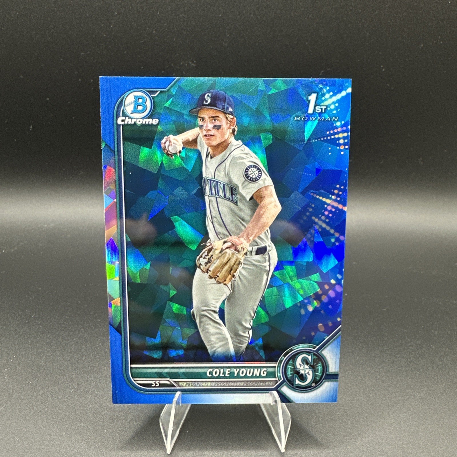 2022 Bowman 1st Chrome Sapphire Cole Young BDC-112 Mariners