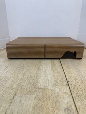 Vintage Cassette Tape Cabinet 2 Drawer Holds 40 Faux Wood Storage Case Damaged