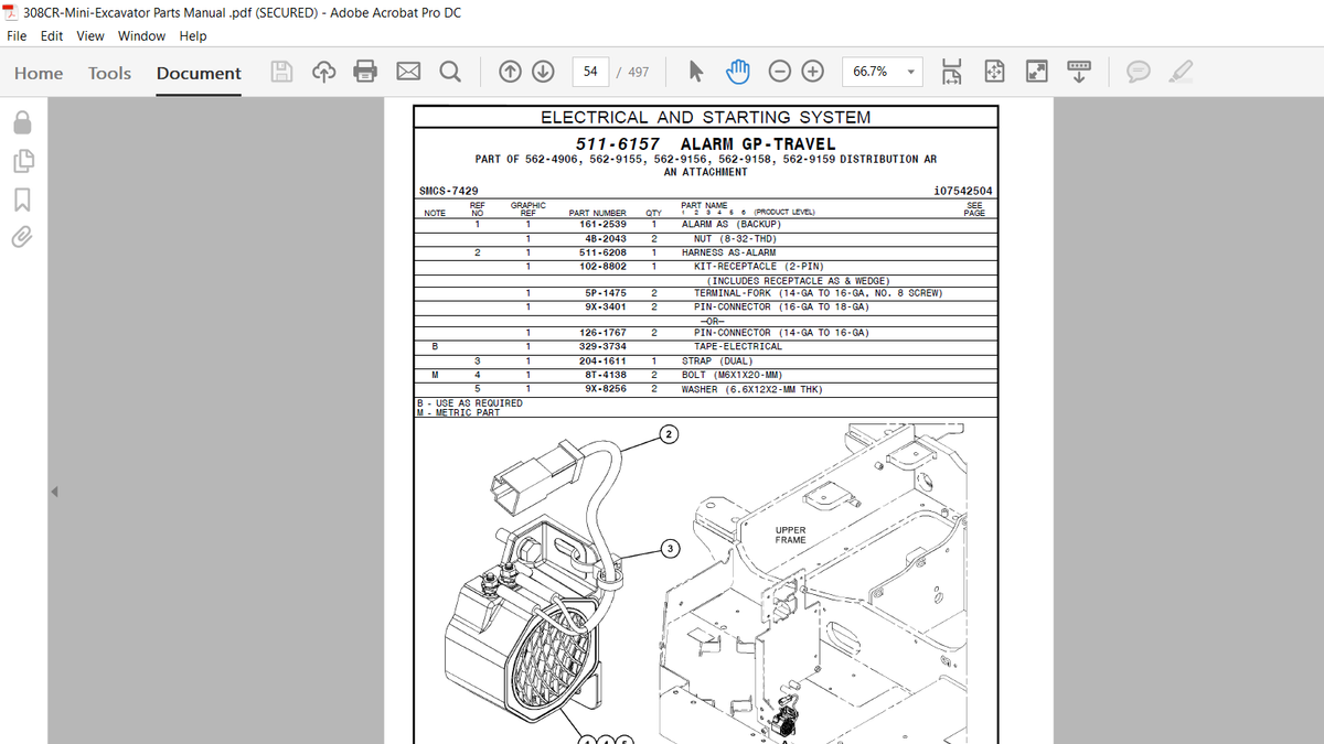 CAT Caterpillar 308 CR Mini Hydraulic Excavator GG81-Up Parts