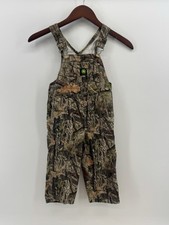 John Deere Mossy Oak Camouflage Bib Overalls Kids Size 3T Hunting Farm Workwear