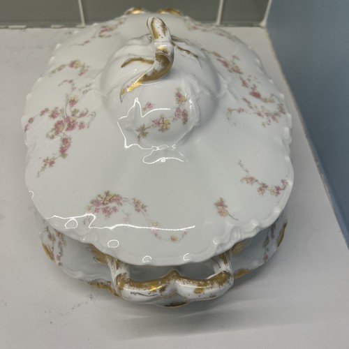 Antique HAVILAND & Co. Limoges THE NORMA 8" Oval Covered Vegetable Serving Bowl - Picture 2 of 14