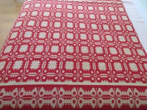 Vintage Red Wool Native American ? Patagonia Welsh ? Blanket Southwest Design