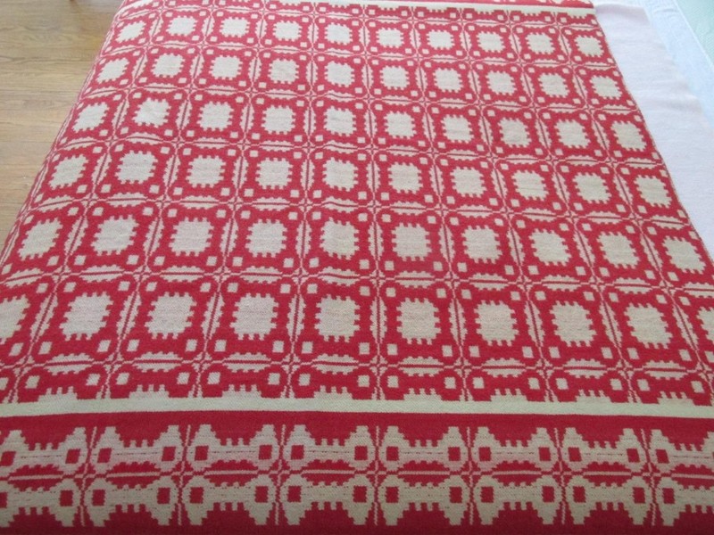Vintage Red Wool Native American ? Patagonia Welsh ? Blanket Southwest Design