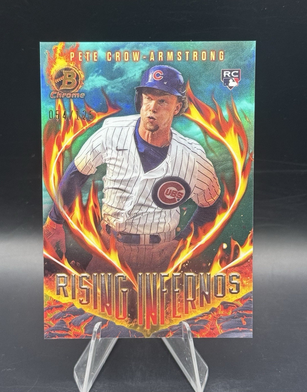 Pete Crow-Armstrong  Aqua Refractor /125 (RC) Rising Inferno 2024 Bowman Chrome