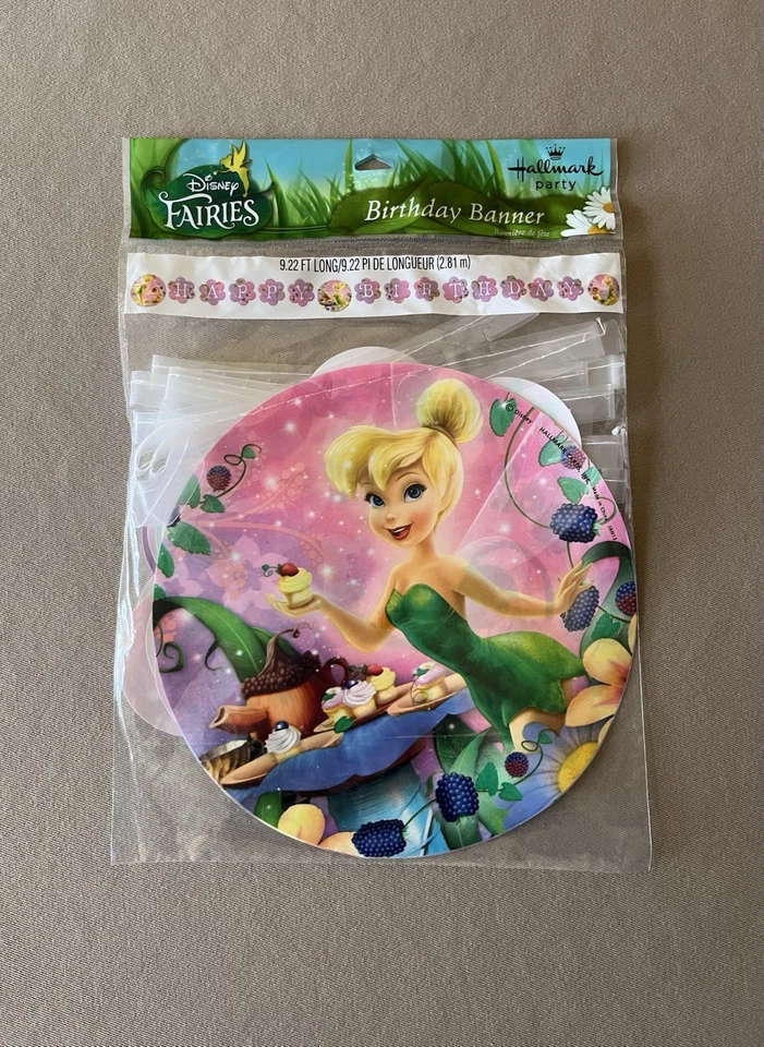 Баннер на день рождения Disney Fairies Tinker Bell от Hallmark ~ длина 9,22 фута, совершенно новый - Изображение 4 из 4
