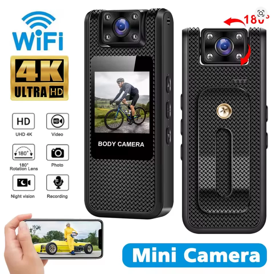 Mini Caméra WiFi 4K – BodyCam Portable UHD, Vision Nocturne IR, Enregistreur DV - Photo 4/4