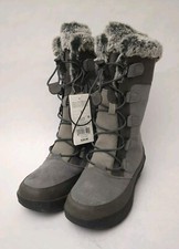 All in Motion Thermolite Ecomade Winter Snow Boots for Girl's Size 2 Gray/ Brown