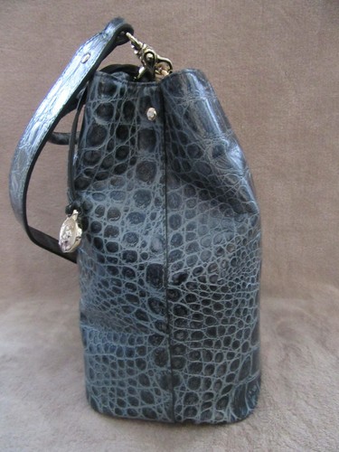 Bolso de Mano BRAHMIN Amelia Velo de Obsidiana Italiano En relieve Cuero Cubo Nuevo con Etiquetas - Imagen 9 de 12
