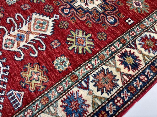 Handmade (2'7" x 10'0") NEW Red Super Kazak Afghan Veg Dye Wool Runner Rug - Picture 12 of 14