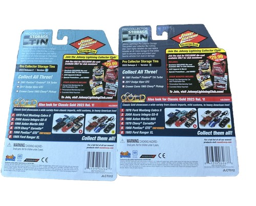 2023 JOHNNY LIGHTNING 2017 DODGE VIPER GTC STORAGE TIN Version A &B Set Of 2 - Picture 2 of 2