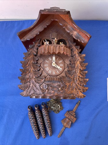 Vintage 90s M.I. Hummel and Danbury Mint German Musical Cuckoo Clock