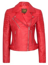 Women’s Motorcycle Biker Real Leather Jacket Lambskin Leather Top Slim Fit S-3xl