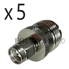 5 Pack - SMA Male to UHF Female SO-239 RF Wifi Coax Adapter Converter Connector