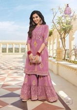 Dulhan Bollywood Anarkali Kurta 2pc Designer Work Neck Border Size 42 Large