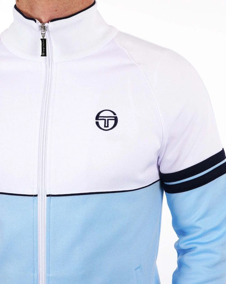 Sergio Tacchini Mens Orion Track Top Sky Blue/White- Retro Tracksuit Jacket, 80s - Image 4 of 4