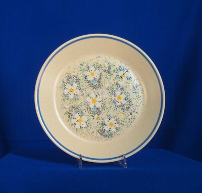 Lenox Dewdrops Salad Plate Floral Blue Trim Temper-ware Ceramic USA