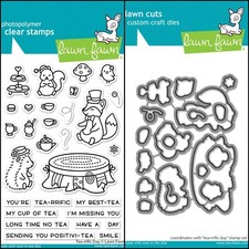 Lawn Fawn "TEA-RRIFIC DAY" Stamps Only OR Stamp Die Bundle Add-On Option