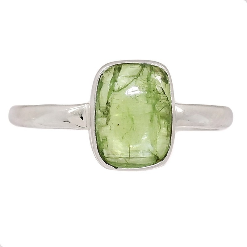 Natural Green Kyanite 925 Sterling Silver Ring Jewelry s.10 CR68224