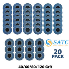 20PCS 40 60 80 120 Grit 2 inch Zirconia Roll Lock Flap Sanding Discs Die Grinder