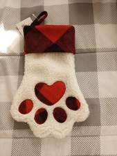 Red Buffalo Check Sherpa Pet Christmas Stocking