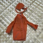 Vintage Barbie Doll Trench Rain Coat And Hat Orange fire fighter jacket style