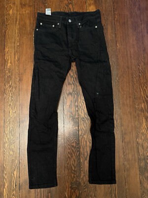 Levis 510 Men's Denim Jeans 31x32 Black Slim Narrow Cotton Blend
