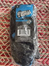 8 Pair. GORILLA GRIP 25497-042 Maximum Grip Gloves LARGE New Sealed