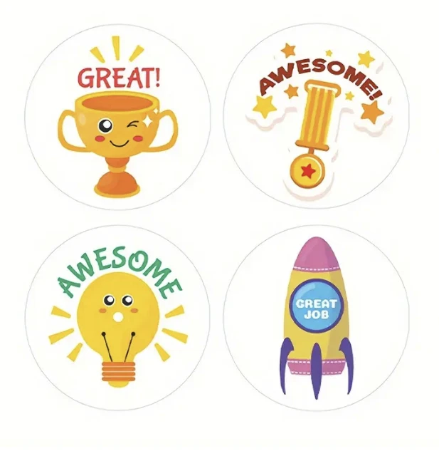 Positive Reward Teacher Merit Stickers 2.5cm 50/100pc Classroom Award Kids Party