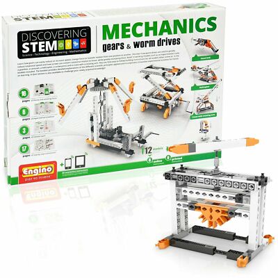 Discovering STEM Mechanics Gears & Worm Drives Building Toy 12 Models   /NIB