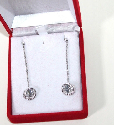 Swarovski Earrings silver tone Rhodium Generation drop post ladies