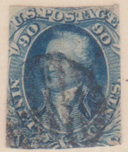 (F332-7) 1861-2 USA 90c blue Washington stamp (space filler) (G)  (DN87)