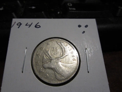 1946 - Canada - Silver 25 cent coin - Canadian quarter