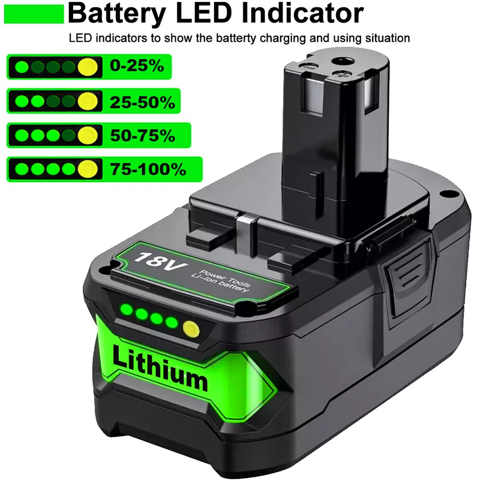 PACK 8.0Ah 18V Lithium-Ion For RYOBI P108 P107 One Plus High Capacity Battery - Image 3 of 4